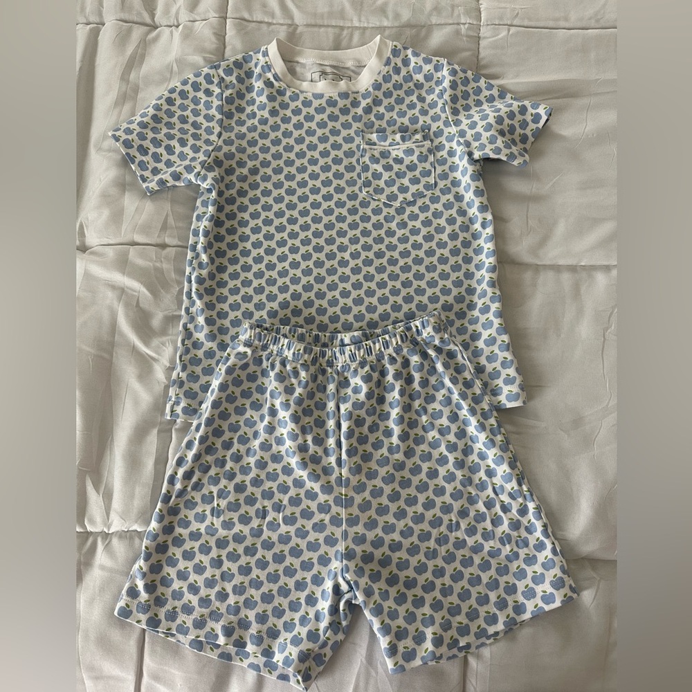 Lila & Hayes blue apple shirt and shorts set size 5